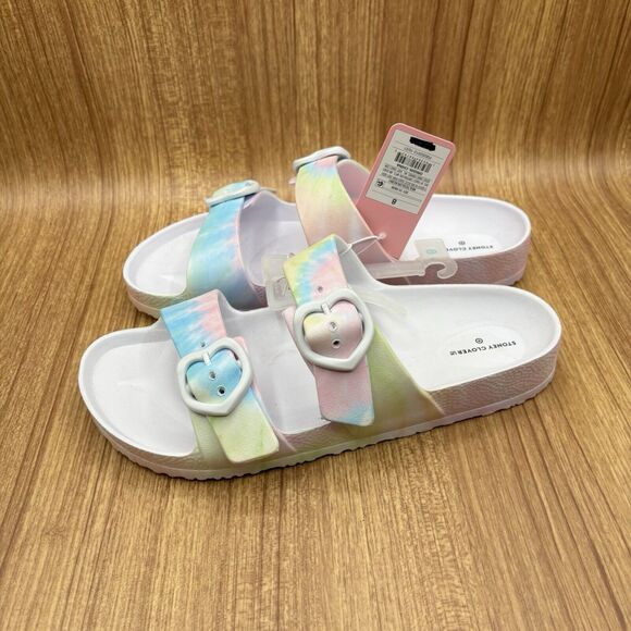Stoney Clover Lane x Target Rainbow Tie Dye Slide Sandals Size 8 NEW WITH TAGS - Picture 6 of 8